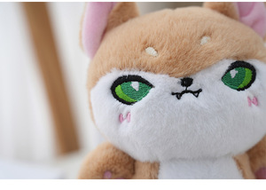 Peluches de renard et de loup de dessin animé, petites peluches animaux, poupées en peluche, porte-clés loup aux grands yeux, pendentifs pour sac à dos de filles, porte-clés loup en peluche - Product Image 4