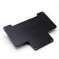 Plaque de montage en métal noir, panneau fixe de forme spéciale, pièce estampée en acier au carbone par électrophorèse, fabrication sur mesure