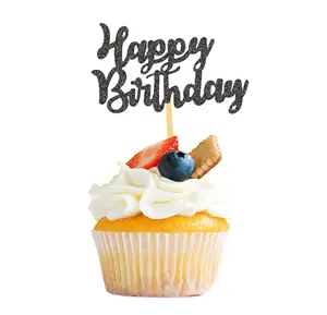 Ychon Geometrie Ronde Letter Cake Toppers Goud Acryl Cake Topper Gelukkige Verjaardag Bruiloft Cupcake Toppers Voor Feest Decor