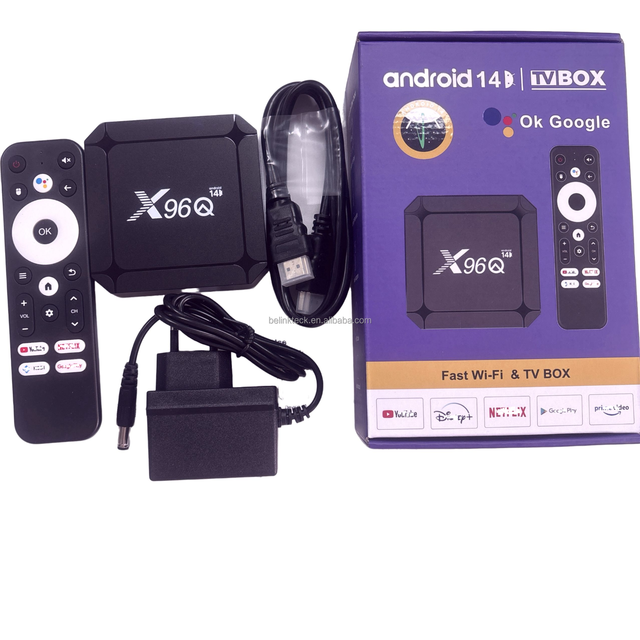 2026 Trending Model X96Q RK3518 Android 14 2G 16G Dual Band WiFi BT Voice Remote Custom Streaming Media Player TV Box