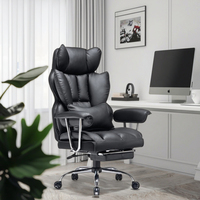 Chaise de jeu ergonomique robuste et confortable en cuir PU, chaise moderne avec hauteur réglable et rotation à 360 degrés