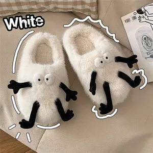Katoenen Slippers Winter Indoor Vloer Dweilen Anime Miyazaki Heren Huis Warme Cartoon Zwarte Houtskool Slippers