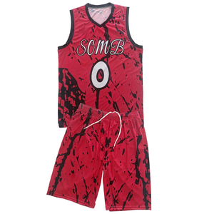 Ensemble de maillot et short de basket-ball personnalisés sublimés SIBRIN |   Grande taille |   Concevez votre propre nom et numéro d'équipe |   100% polyester - Product Image 1