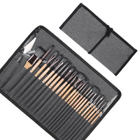 7 pièces de haute qualité en métal porte-crayon pliable ronde tête aquarelle animal pinceau set pour la peinture d’artiste.