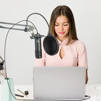 Microphone de bureau portable léger à condensateur cardioïde filaire USB-C 48 kHz 24 bits avec suppression du bruit 7RYMS SR-AU01-K1