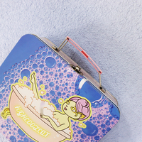 Boîte à lunch portable en métal avec logo personnalisé, vente en gros, étui de rangement en fer blanc pour enfants, boîte en fer blanc portable pour l'école, plusieurs contenants, OEM