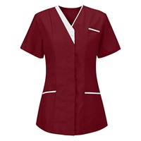 Tunique d'infirmière pour femmes, hauts de travail à manches courtes, blouse, salopette de salon de beauté, uniformes médicaux, dentaires, vétérinaires, fabricant d'uniformes pour soignants