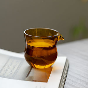 Ensemble de pichets à thé en verre borosilicate de haute qualité, ambre, vert, transparent, forme irrégulière, style simple, pour services à thé Kung Fu, usage domestique - Product Image 4