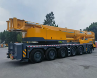 Grue mobile tout-terrain d'occasion de 200 tonnes, flèche télescopique à 7 sections de 75 m, moment de charge de 600 t*m pour le levage de charges lourdes en infrastructure