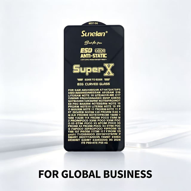 0.33mm Thick 9H Hardness Anti-Static Full Coverage Tempered Glass Film Black Border Full Screen Protector Grade AAA Mobile Phone