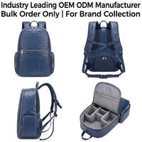 Sac à dos pour appareil photo en cuir végétalien gaufré crocodile, grande capacité, fabrication en gros, usine OEM ODM de marque privée