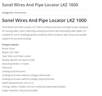 Sonel S.A. LKZ-1000 Cable Tester Polish Manufacturer's Wire and Cable Locator for Test Instrument