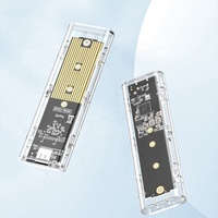 Caja de disco duro de estado sólido de plástico transparente M.2 Nvme Single SSD Box Protocol 10Gbps Caja de disco duro