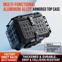 Top Case Moto en Alliage d'Aluminium 45L Universel Grande Capacité à Démontage Rapide avec Panneaux Latéraux Pliants Épaissis