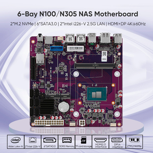 6-bay i3-N305 n355 N100 N150 NAS Bo mạch chủ 1 * pciex4 i226-V 2.5g 2 * M.2 NVMe 6 * SATA3.0 1 * DDR5 tường lửa Router ITX <span class=keywords><strong>Mainboard</strong></span> - Product Image 2