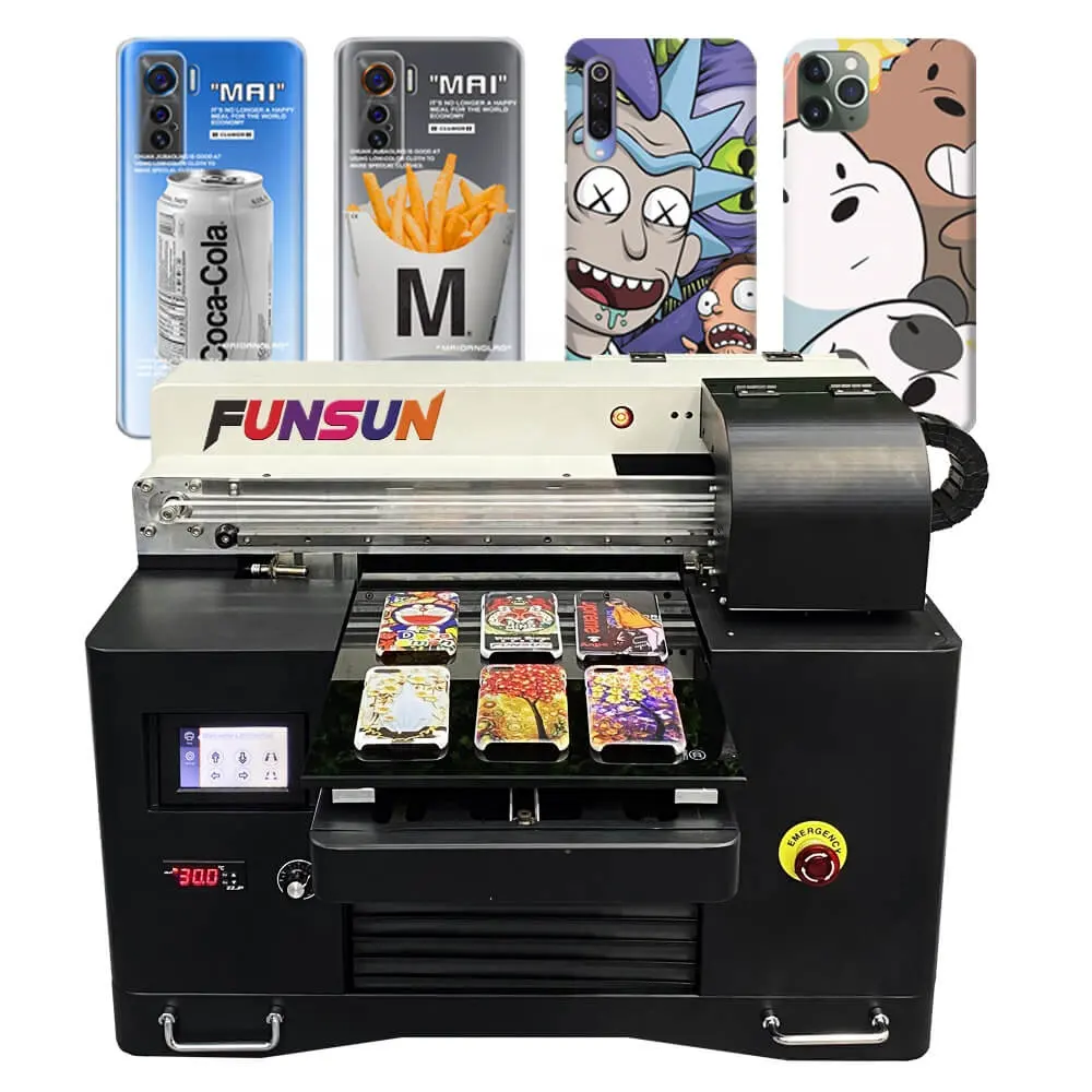 Планшетный принтер Funsun-UV, цифровая печатная машина для чехлов для телефонов, A1, A4, A3