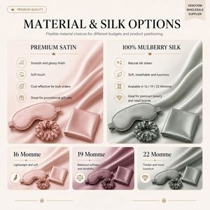 Ensemble cadeau avec boîte : Taie d'oreiller personnalisée avec logo, chouchous, fermeture éclair, taie d'oreiller 100% pure soie de mûrier, masque de sommeil - Product Image 4