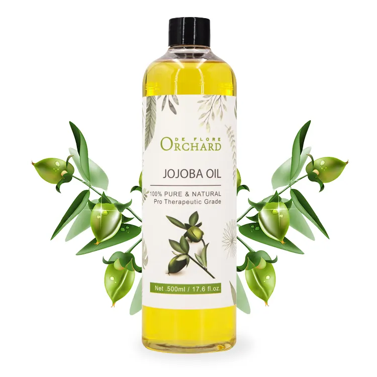 Private Label olio da massaggio di Jojoba spremuto a freddo al 100% di natura pura per la cura dei capelli e della pelle