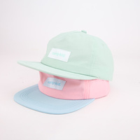 Bonnet Snapback personnalisé 5 panneaux en nylon pour enfants Logo tissé avec écusson Casquettes Snapback non structurées pour bébé