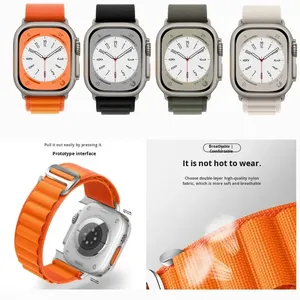 สายนาฬิกาไนลอนขายส่งสำหรับ Apple Watch S 10 11 46 มม. Ultra 49 มม. SE 44 มม. สายรัดข้อมือแบบตะขอเกี่ยวสำหรับเล่นกีฬา - Product Image 6