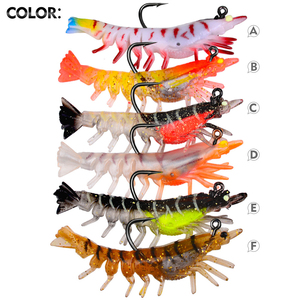 Leurre souple bionique en silicone 6 couleurs 7cm 9.8g en forme de crevette avec tête plombée et hameçon tranchant pour la pêche au bar, à la truite, au redfish et au snook en eau peu profonde - Product Image 6