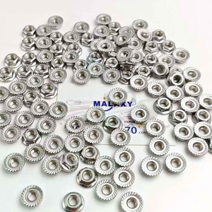 Tuerca de brida hexagonal dentada Malaxy DIN 6923 con cabeza hexagonal y acabado de zinc endurecido, tuercas hexagonales de seguridad con brida dentada - Product Image 5