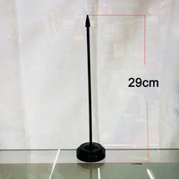 Vente en gros drapeau de bureau de base en plastique noir mât de drapeau de table de base de drapeau monotrou