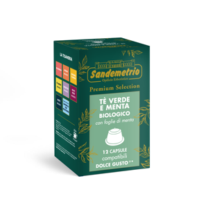 12 Cápsulas de Té Verde y Menta Compatibles con Sandemetrio Dolce Gusto, 0.21 g/Cápsula - Product Image 1
