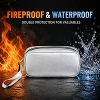 Pochette zippée imperméable et résistante aux flammes, sac de rangement organisé à 3 couches pour appareils électroniques, documents et voyages