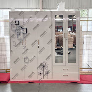 กวงดงตู้เสื้อผ้าบานเลื่อนคู่ทำจากเหล็กดีไซน์ทันสมัยแบบกำหนดเองได้ตู้เก็บเสื้อผ้าตู้เสื้อผ้าเฟอร์นิเจอร์ห้องนอน - Product Image 5