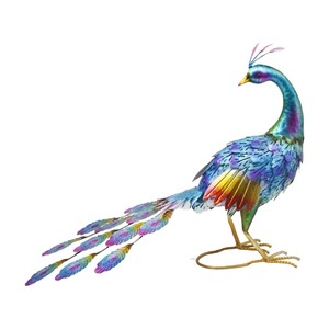 22.5 inch màu Xanh Màu Xanh Lá Cây chim cỏ tác phẩm điêu khắc năng lượng mặt trời Vườn Đèn trang trí sân vườn con công cho bên ngoài hiên hiên sân sau - Product Image 1