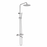 Ensemble de douche commercial direct usine, système de douche thermostatique carré complet en laiton avec robinet de douche pluie pour hôtel
