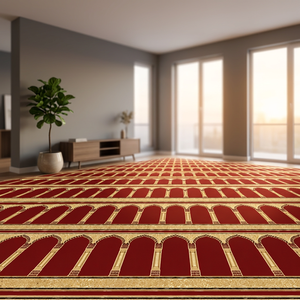 Alfombra de Oración Musulmana Clásica de Poliéster de Pelo Medio con Respaldo Antideslizante de Polipropileno, Alfombra de Oración Comercial para Mezquita, Hecha a Máquina - Product Image 3