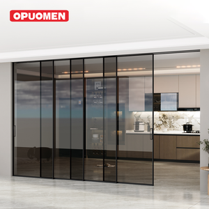 Porte coulissante encastrée en aluminium à double vitrage, design moderne, <span class=keywords><strong>prix</strong></span> de gros, pour villas, appartements et projets immobiliers - Product Image 3