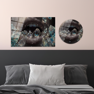 Arte de Pared en Lienzo Diamond Lips: Decoración de Lujo con Impresión Glam, ARTE EN VIDRIO TEMPLADO - Product Image 2