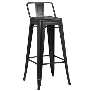 Taburete de Bar <span class=keywords><strong>Tolix</strong></span>, Silla de Bar Resistente para Cocina con Respaldo Bajo, Silla <span class=keywords><strong>Alta</strong></span> para Restaurante, Cafetería, para <span class=keywords><strong>Mesa</strong></span> de Bar - Product Image 1