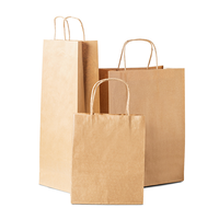 Sac en papier kraft écologique biodégradable avec poignée pour les courses, sac cadeau personnalisé fabriqué en usine