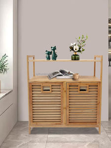 Panier à linge en bambou inclinable de haute qualité SYT, panier robuste, sac de rangement en tissu, poubelle pour salle de bain, chambre à coucher, montage facile - Product Image 2