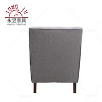 Fauteuil à dossier haut en tissu gris, écologique, durable, style vintage américain, avec coussin moelleux pour salon