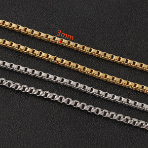 Cadena de acero inoxidable chapada en oro genuino de 3/4 mm de ancho para la fabricación de collares, componentes para joyería. - Product Image 4