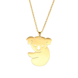<span class=keywords><strong>Koala</strong></span> lindo collar de las mujeres de oro de acero inoxidable de oro collar de la joyería de moda <span class=keywords><strong>Koala</strong></span> colgante collares Unisex regalo - Product Image 4