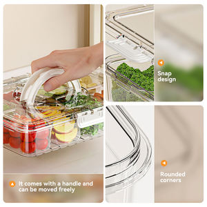 Xinhang taze kaleci şeffaf plastik saklama kabı şeffaf buzdolabı depolama kutusu bölünmüş 8 bölmeli plastik sebze saklama kutusu - Product Image 6