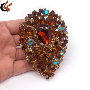 <span class=keywords><strong>Broche</strong></span> vintage en cristal rouge en forme de goutte d'eau, <span class=keywords><strong>grande</strong></span> <span class=keywords><strong>broche</strong></span> florale en strass pour les femmes, pour un mariage ou un cadeau de fiançailles - Product Image 4