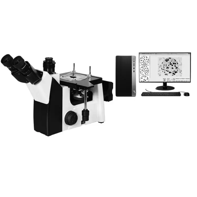 Analisis Optikal Digital Polarisasi Mikroskop Metalurgi Metalografi Digital dengan Kamera FCM 2000W