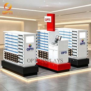 Kiosque optique commercial pour lunettes de soleil, présentoir à lunettes personnalisé avec éclairage LED, vitrine moderne pour magasin de lunettes - Product Image 6