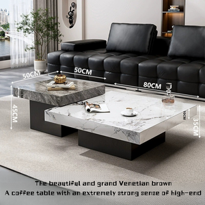 Bàn cà phê tấm đá sang trọng tối giản và nhẹ nhàng của Ý được sử dụng trong phòng khách - Product Image 1