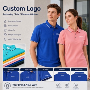 Polo unisexe personnalisé avec logo, en tissu technique premium, avec bordures contrastées, piqué vierge pour impression, uniforme d'équipe, OEM en gros - Product Image 2