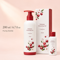 Gel Nettoyant Naturel à la Canneberge, Cnidium Monnieri, Acide Hyaluronique, Hypoallergénique, Nettoyage en Profondeur, Équilibrant le PH, Apaisant