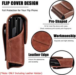 सैमसंग जेड फ्लिप 6 होल्स्टर केस फ्लिप 6 होल्स्टर केस फ्लिप 7 बेल्ट क्लिप के लिए चमड़े के पाउच बटुआ 2025 - Product Image 4