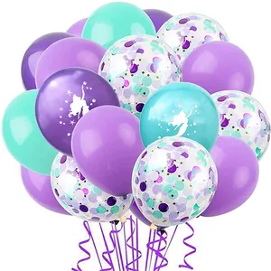 Meerjungfrau Schwanz Ballon themen orientierte Party Kinder geburtstag verziert mit Cartoon Aluminium folie Luftballons gesetzt